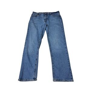 Levis Wedgie Straight Jeans Womens 32x28 Blue Denim Button Fly